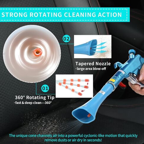 Air Blow Gun Car Detailing Interior Car Cleaning Gun Car Dryer Air Blower for Car Detailing Air Gun Car Dust Cleaner Air Compressor Blower Gun with Nozzle and Auto Detailing Dusting Brush in Saudi Arabia