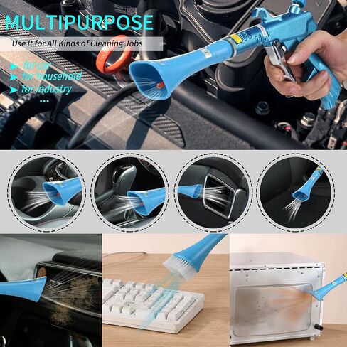 Air Blow Gun Car Detailing Interior Car Cleaning Gun Car Dryer Air Blower for Car Detailing Air Gun Car Dust Cleaner Air Compressor Blower Gun with Nozzle and Auto Detailing Dusting Brush in Saudi Arabia