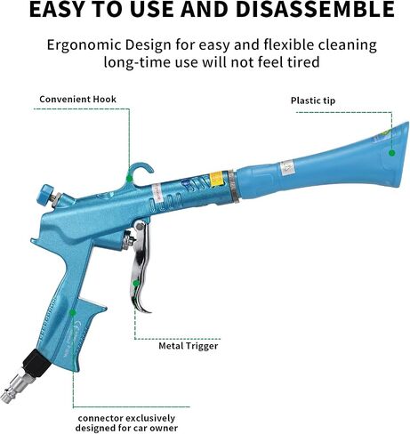 Air Blow Gun Car Detailing Interior Car Cleaning Gun Car Dryer Air Blower for Car Detailing Air Gun Car Dust Cleaner Air Compressor Blower Gun with Nozzle and Auto Detailing Dusting Brush in Saudi Arabia