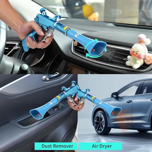 Air Blow Gun Car Detailing Interior Car Cleaning Gun Car Dryer Air Blower for Car Detailing Air Gun Car Dust Cleaner Air Compressor Blower Gun with Nozzle and Auto Detailing Dusting Brush in Saudi Arabia