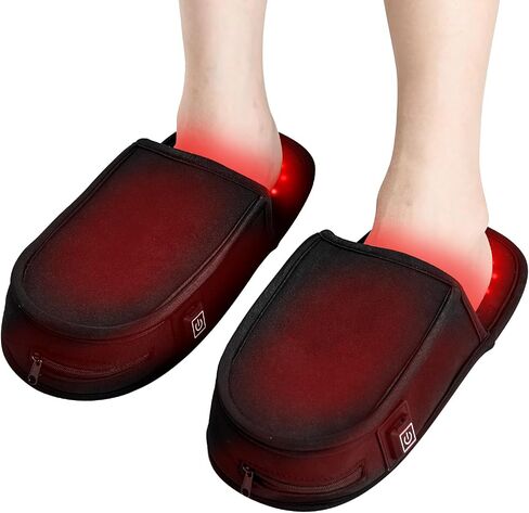 VEVOR Red Light Therapy for Foot, 660nm & 850nm Red Light Therapy Slipper with 240 LEDs & 10 Hz/40 Hz Pulse Mode, Double-Sided LED Light Therapy Shoe for Foot Toe Instep Sole Pain Relief, Muscle Relax in Kuwait