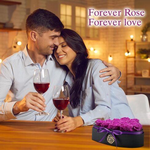 16-Piece Forever Roses, Heart-Shaped Box with a Curved Design, Forever Flowers, Grade A Quality-Preserved Roses, Preserved Flowers, Beautiful Rose for Christmas Mothers Day & Valentines Day in Saudi Arabia