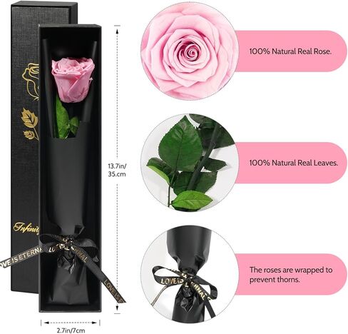Yamonic الزهور المحفوظة هدايا الورد للنساء أمي، هدايا عيد الأم زهرة الورد للأم، هدايا عيد ميلاد أمي زهرة حقيقية للجدة، زوجة، هدايا صديقة لعيد الميلاد، عيد الحب، الذكرى السنوية (الأحمر) in Kuwait