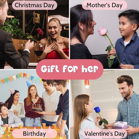 Yamonic الزهور المحفوظة هدايا الورد للنساء أمي، هدايا عيد الأم زهرة الورد للأم، هدايا عيد ميلاد أمي زهرة حقيقية للجدة، زوجة، هدايا صديقة لعيد الميلاد، عيد الحب، الذكرى السنوية (الأحمر) in Kuwait