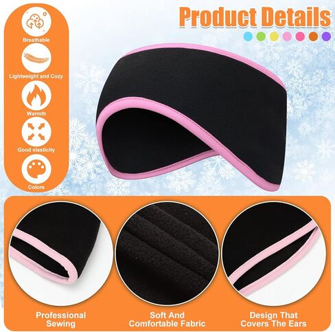 28 قطعة من عصابات الرأس لتدفئة الأذن للنساء والرجال من الصوف من Meanplan، معدات الجري الشتوية للأطفال البالغين (الحدود الملونة) in Kuwait