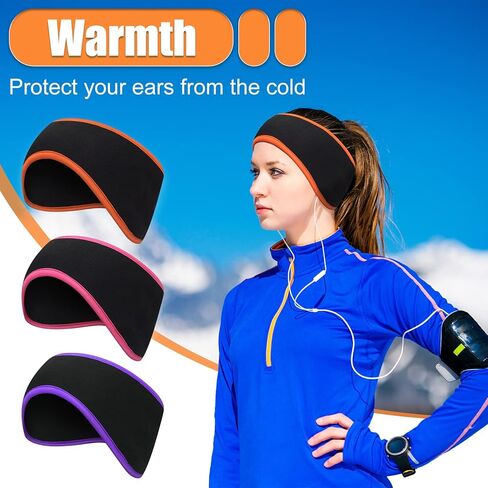 28 قطعة من عصابات الرأس لتدفئة الأذن للنساء والرجال من الصوف من Meanplan، معدات الجري الشتوية للأطفال البالغين (الحدود الملونة) in Kuwait
