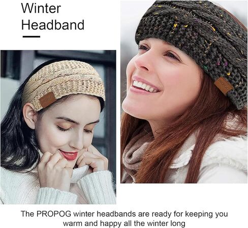 Winter Headbands for Women Ear Warmer, Knit Womens Winter Headband Thick Ear Warmers for Women Soft Warm Head Wraps Ear Covers for Cold Weather in Saudi Arabia