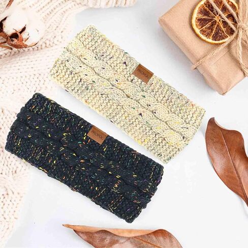 Winter Headbands for Women Ear Warmer, Knit Womens Winter Headband Thick Ear Warmers for Women Soft Warm Head Wraps Ear Covers for Cold Weather in Saudi Arabia