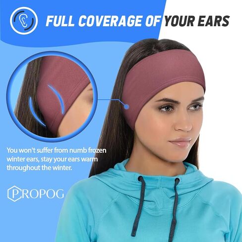 Ear Warmer Headbands for Women Men, 2 Pack Winter Headband Fleece Ear Muffs Warm Ear Covers Head Bands for Cold Weather Cycling Running Ski in Saudi Arabia