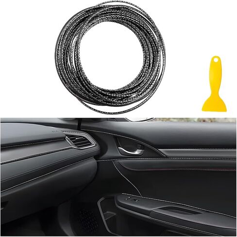 Mandark Car Interior Trim Strips, 33Ft Vehicle Electroplating Decoration Styling Door Dashboard Moulding Trims, Flexible Universal Automotive Gap Filler Insert Strips with Installing Tool (Red) in Saudi Arabia