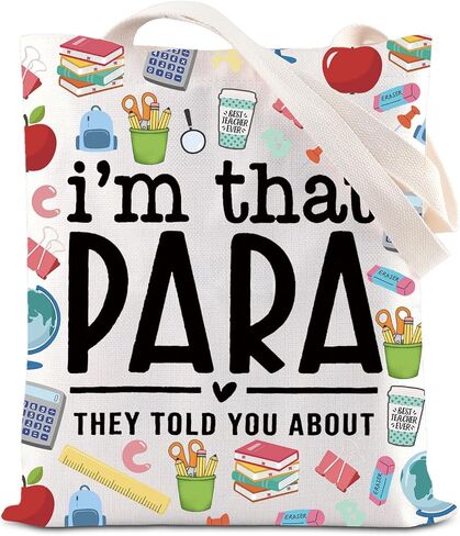 KUIYAI Para Teacher Appreciation Tote Bag Paraprofessional Life Gift Para Assistant Gift Teaching Aides Gift For Paraeducator in Kuwait