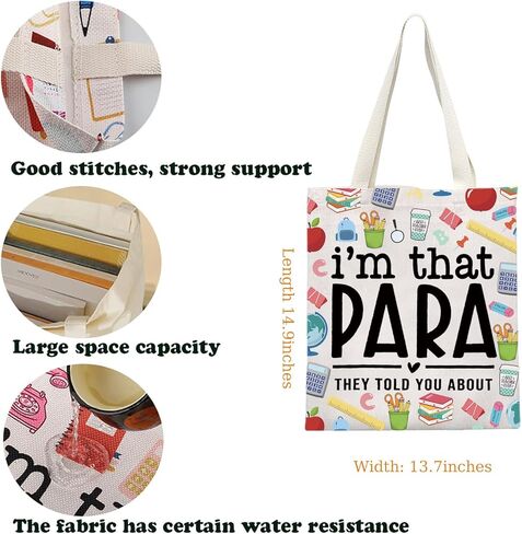 KUIYAI Para Teacher Appreciation Tote Bag Paraprofessional Life Gift Para Assistant Gift Teaching Aides Gift For Paraeducator in Kuwait