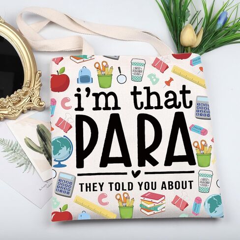 KUIYAI Para Teacher Appreciation Tote Bag Paraprofessional Life Gift Para Assistant Gift Teaching Aides Gift For Paraeducator in Kuwait