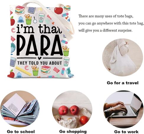 KUIYAI Para Teacher Appreciation Tote Bag Paraprofessional Life Gift Para Assistant Gift Teaching Aides Gift For Paraeducator in Kuwait