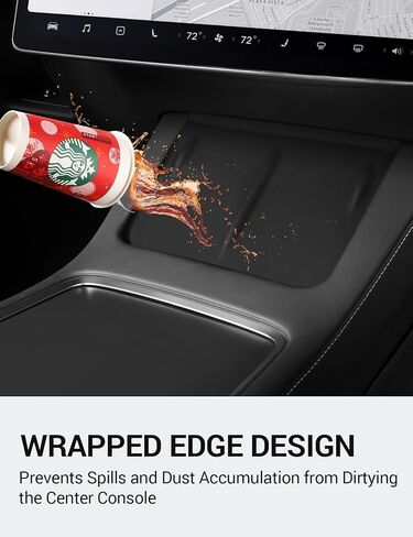 BASENOR 2025 Upgrade Tesla Model Y Model 3 Center Console Wireless Charger Mat Silicone Cover Wireless Charging Phone Pad for Tesla Interior Accessories (Not Suitable for 2024 Model 3) in Kuwait