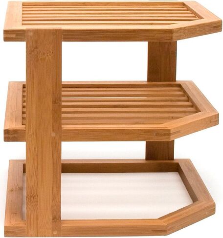 ليبر انترناشونال رف تخزين للمطبخ من 3 طبقات من خشب الخيزران 8883، 10 انش × 10 انش × 9-1/2 انش in Kuwait