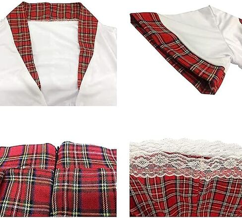 Women Plaid Skirt Costume Plus Size Student Costume Maid Nurse Outfit Sexy Roleplay Lingerie Babydoll Mini Skirt in Kuwait