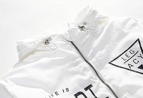 AITFINEISM Men's Lightweight Windbreaker Jacket Casual Zip Up Jackets With Hooded in Kuwait