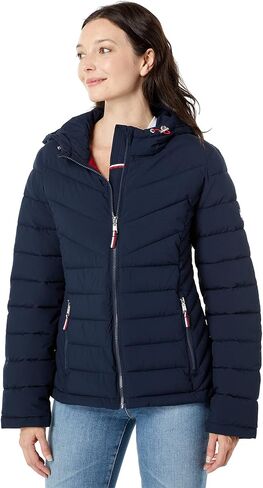 Tommy Hilfiger Hooded Packable Jacket Navy MD (US 8-10) in Saudi Arabia