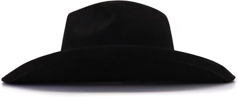 Western Cowboy Hat for Women Men Classic Fedora Hats Wide Brim Suede Cowboy Hat for Women with Buckle Belt in Kuwait
