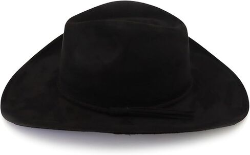 Western Cowboy Hat for Women Men Classic Fedora Hats Wide Brim Suede Cowboy Hat for Women with Buckle Belt in Kuwait