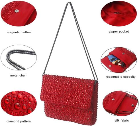 Evening Clutch Purses for Women Ladies Sparkling Wedding Crystal Rhinestone Bag in Saudi Arabia