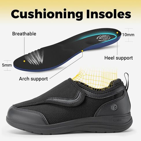 FitVille Diabetic Shoes for Women Wide Width with Arch Support, Fully Adjustable Straps Extra Wide Shoes for Women in Saudi Arabia