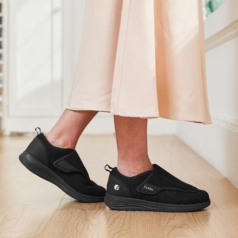 FitVille Diabetic Shoes for Women Extra Wide Walking Shoes Slip-On Orthopedic Shoes with Adjustable Strap for Swollen Feet Neuropathy - EasyTop Wings V2 in Saudi Arabia