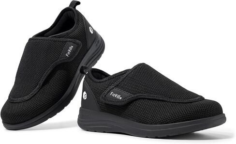 FitVille Diabetic Shoes for Women Extra Wide Walking Shoes Slip-On Orthopedic Shoes with Adjustable Strap for Swollen Feet Neuropathy - EasyTop Wings V2 in Saudi Arabia