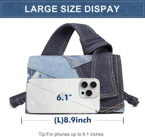 Purses For Women Trendy Mini Purse Cute Purses Denim Mini Bags For Women Top Handle Clutch Handbag Best Gift For Teen Girl in Saudi Arabia