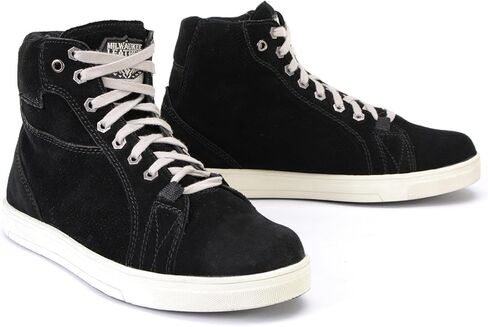 Milwaukee Leather MBM9106 Men's Premium Black Suede Leather Reinforced Street Riding Shoes w/Ankle Support - 10.5 in Kuwait