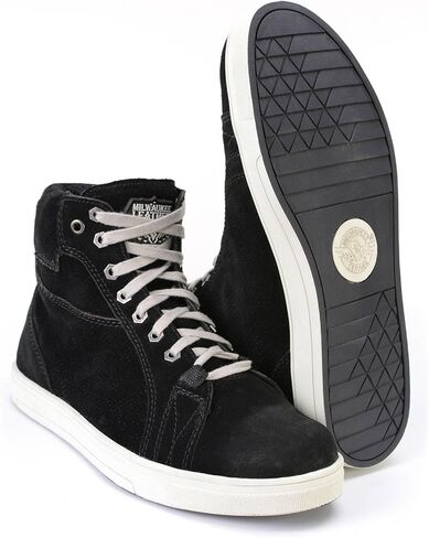 Milwaukee Leather MBM9106 Men's Premium Black Suede Leather Reinforced Street Riding Shoes w/Ankle Support - 10.5 in Kuwait