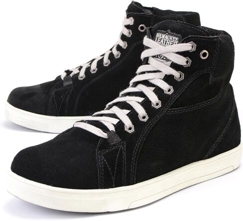 Milwaukee Leather MBM9106 Men's Premium Black Suede Leather Reinforced Street Riding Shoes w/Ankle Support - 10.5 in Kuwait