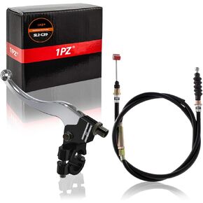 1PZ SL1-C39 7/8'' Handlebar Left Clutch Lever + 39" Clutch Cable Replacement for 50cc 70cc 90cc 110cc 125cc Honda Yamaha Kawasaki Suzuki SSR Dirt Pit Motor Bike Silver