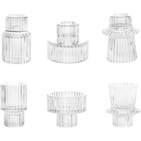 Tealight Candle Holder, Taper Glass Candlestick Holders, Votive Candle Stick Candle Holder for Table Centerpiece Wedding Dinner