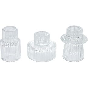 Tealight Candle Holder, Taper Glass Candlestick Holders, Votive Candle Stick Candle Holder for Table Centerpiece Wedding Dinner