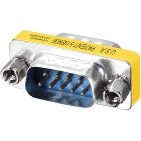 Uxcell DB9 VGA مغير الجنس 9 دبوس ذكر إلى ذكر 2-صف صغير مغير الجنس مقرنة محول موصل للتطبيقات التسلسلية الأزرق