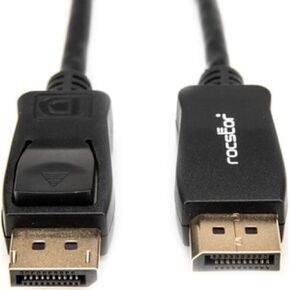 Rocstor Premium 12ft / 4m DisplayPort 1.2 Cable M/M - DisplayPort 4k - DisplayPort Male Digital Audio/Video - 12ft - Black- DP TO DP Cable 4Kx2K - DisplayPort for Monitor, Audio/Video Device - 2.70 GB