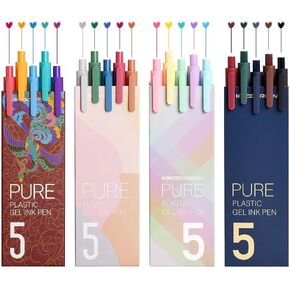 Kaco Gel Pens 20 Assorted Color Ink 0.5mm Fine Point, Cute Stationery Journaling Note Taking Pens Retractable Office School Supplies in Kuwait