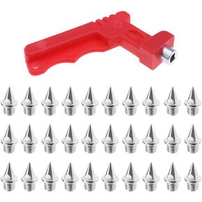 SING F LTD 30PCS 7mm Track Shoe Spikes with Spike Wrench Replacement Steel Spikes for Sports Shoes Long Jump Track and Field Sprint