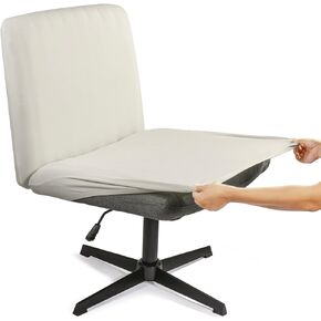 Armless Criss Cross Office Desk Chair Cover Slipcover,Accent Mid Back Wide Swivel Task Vanity Slipper Chair Protector Stretch Removable Without Arms for Accent Chair