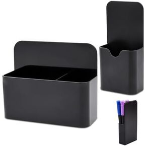 3Pack Magnetic Marker Holder for Fridge,Magnetic Pen Holder Magnetic Dry Erase Marker Holder With Adjustable Compartments,Magnetic Marker Pen Pencil Organizer for Whiteboard locker Refrigerator