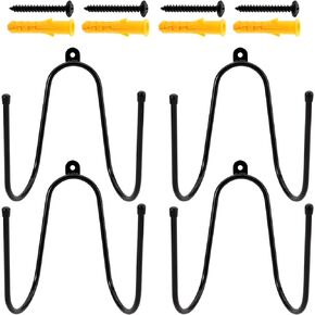 TOPZEA 4 Pack Skateboard Wall Mount, Metal Snowboards Wall Hangers Guitar Holder Hooks, W Style Vertical & Horizontal Skate Board Storage Organizer Display Rack for Sword, Longboard