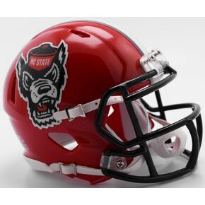 NCAA North Carolina State Wolfpack Helmet Mini SpeedHelmet Replica Mini Speed Style Red Tuffy Design, Team Colors, One Size