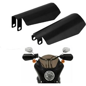 HDBUBALUS Motorcycle Handguards Small Coffin Cut Hand Guards Fit for Harley Touring Street Glide Road King Electra Glide Bagger Bright Black 1 Pair