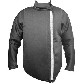 LEONARK Black 350N Light Hema Sparring Jacket Double Fastening Overlays for HEMA Longsword Rapier Sabre Armoury