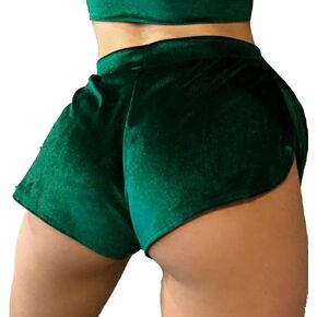 Women's Velvet Booty Yoga Shorts Gym Workout Dance Hot Pants Athletic Butt Lifting Sports Leggings
