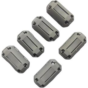 Noise Filter Ferrite Core Ferrite Clamps for Data Cables Inner Diameter 0.5/0.43/0.35/0.28/0.14inch Grey Color 4pcs/Pack (0.14'')