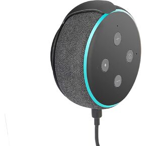 Echo Dot Wall Mount Holder for 3rd Generation, Built-in Cable Management Space-Saving Accessories for Dot(3rd Gen) Smart Speakers, with Sticking Tape and Drill Nail-Black