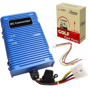 Roykaw Golf Cart 36V 48V to 12V Voltage Reducer Regulator DC Converter Compatible with EZGO Club Car Yamaha，Dual Power Source，30A 360W